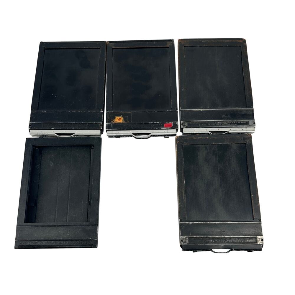 Vintage Graflex Graphic 4x5 Film Holders & Film Pack Adapter Lot
